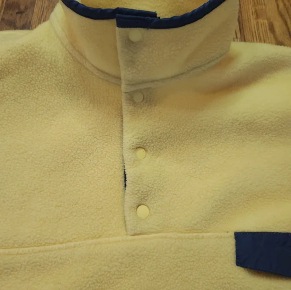 Patagonia Synchilla Vintage Mens Size L Yellow Snap Fleece - Picture 3 of 7